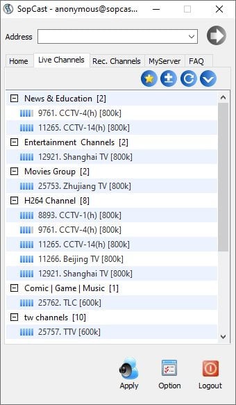 SopCast cable TV software