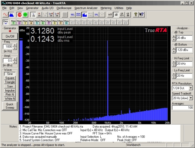 TrueRTA speaker measurement software