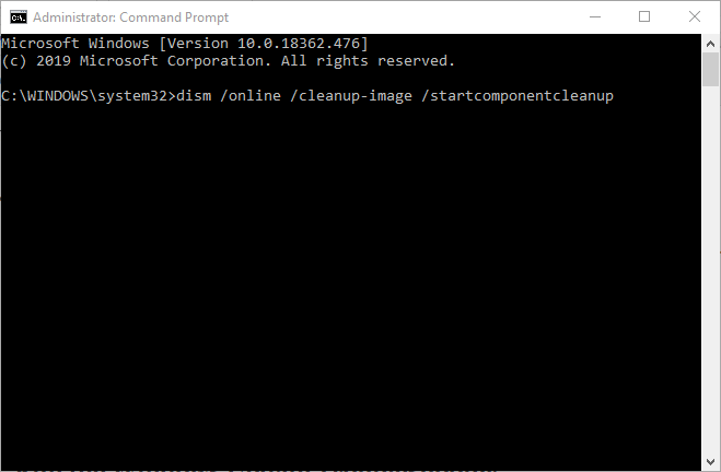 Clear WinSxS command error 0x800f0988