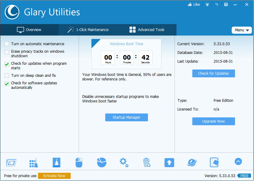 Glary Utilities 프로 스크린 샷