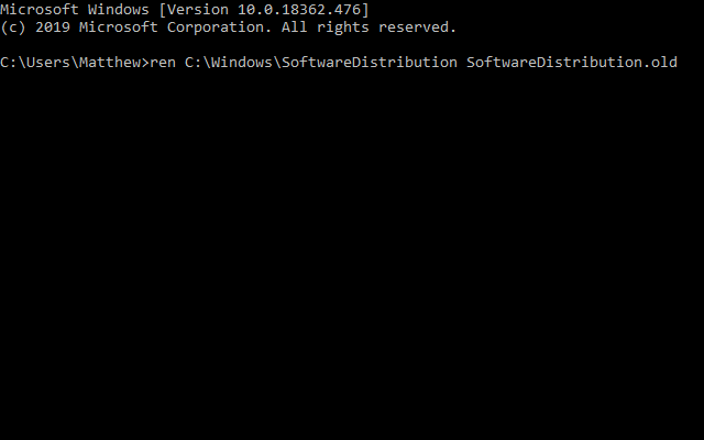 Rename folder command error 0x800f0988