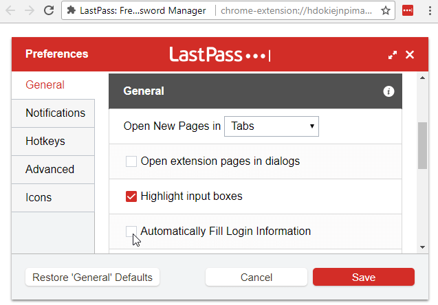 Automatically Fill Login Information