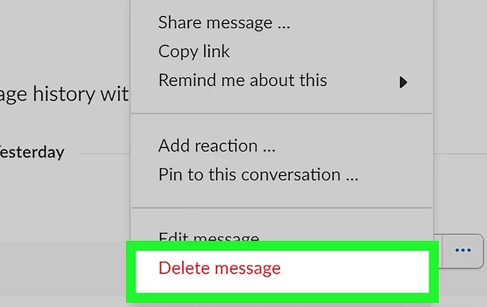 Click Delete message