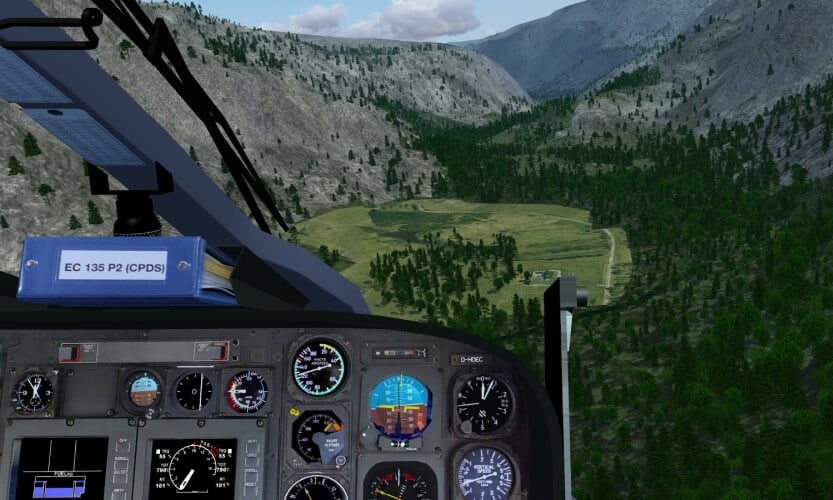 FlightGear helicopter cockpit