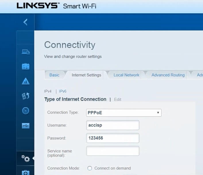 Internet Settings tab How to Configure Linksys Router