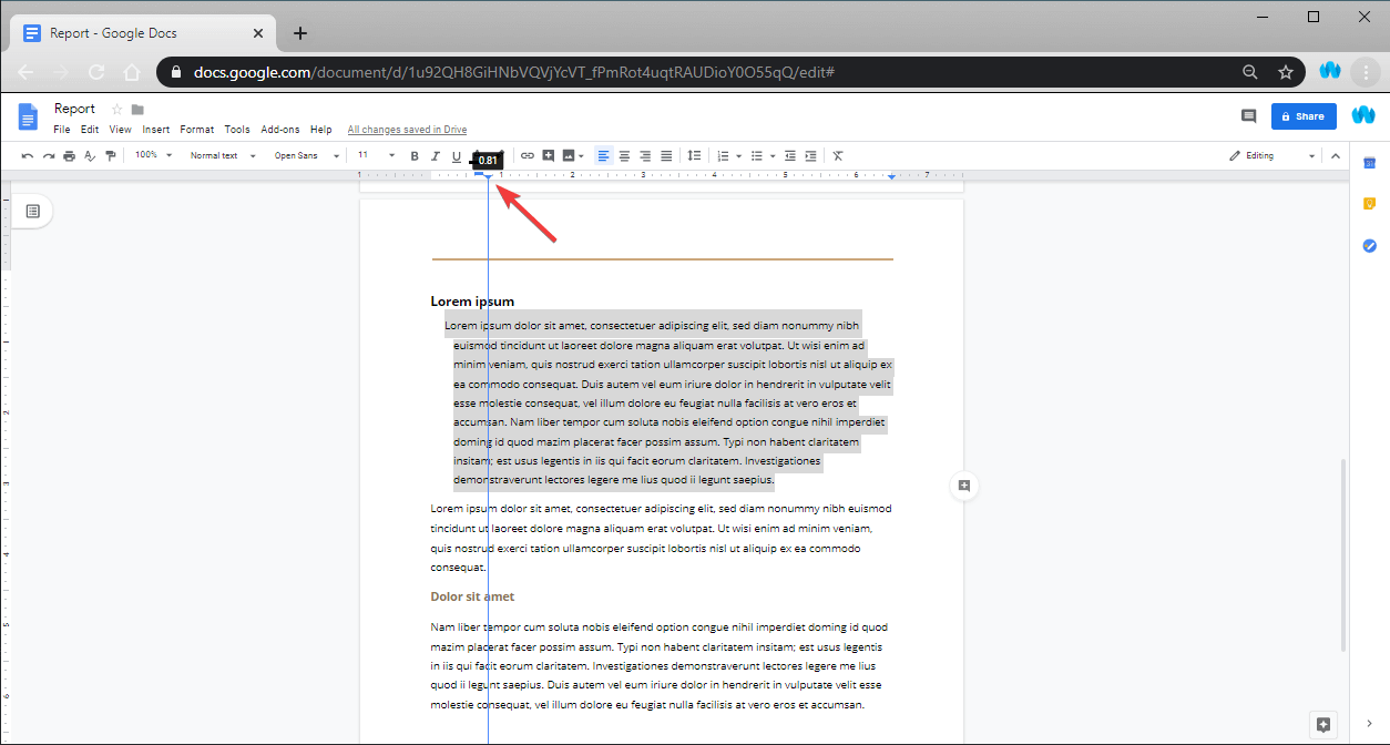 google docs how to justify a paragraph