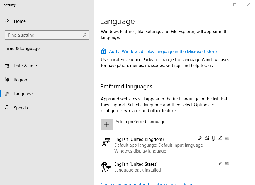 The Language tab how to remove keyboard layout on windows 10
