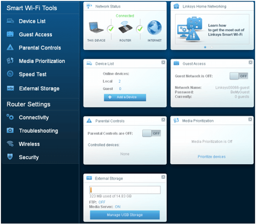 Smart Wi-Fil Tools setup page How to Configure Linksys Router