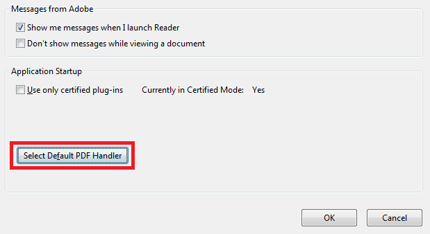 PDF Handler default option