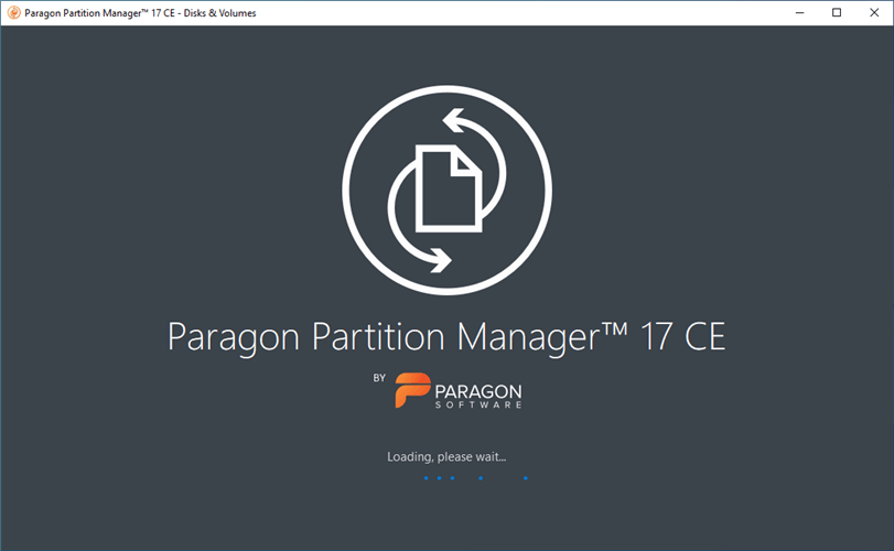 Paragon Partition Manager loading screen