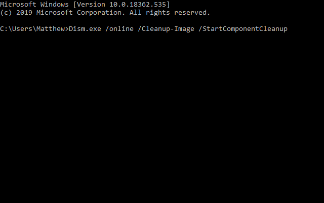 StartComponentCleanup command what is windows winsxs