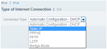 Connection Type menu How to Configure Linksys Router