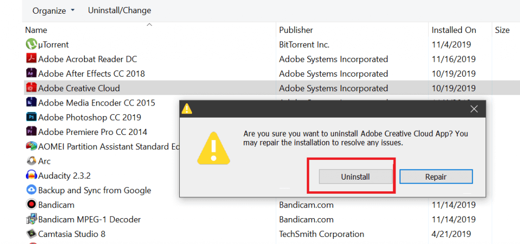 creative cloud not updating