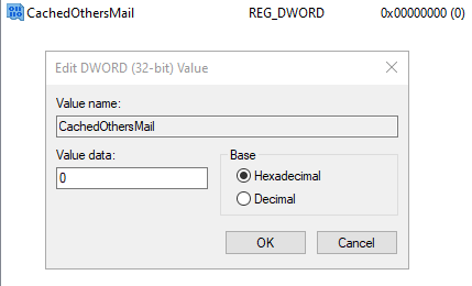 Edit DWORD Value window gpo outlook disable download shared folders