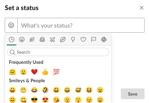 Set a status window slack how to see who is online and who is in a channel