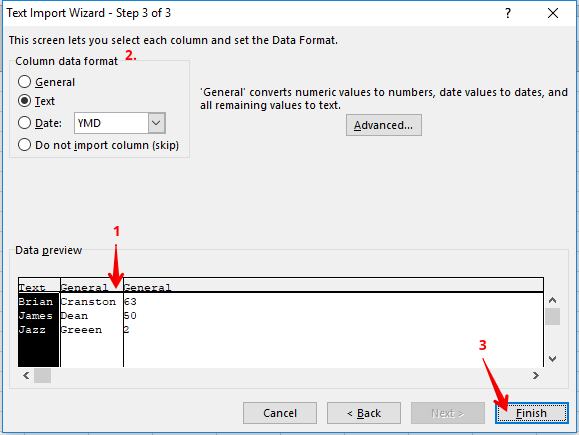 Edit import tab file columns