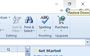Restore Down option how to open two excel files in separate windows