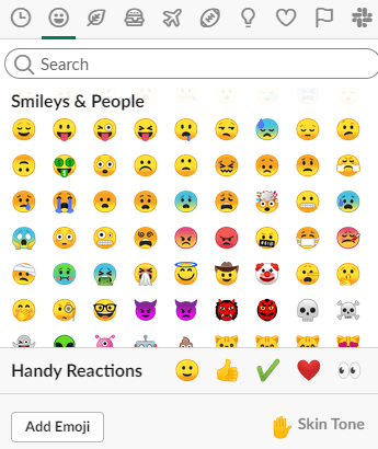Slack's emoji panel slack how to see who read, reacted and liked your messages