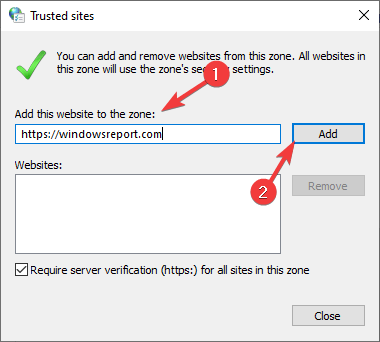 trusted sites how to add trusted sites in windows 10 