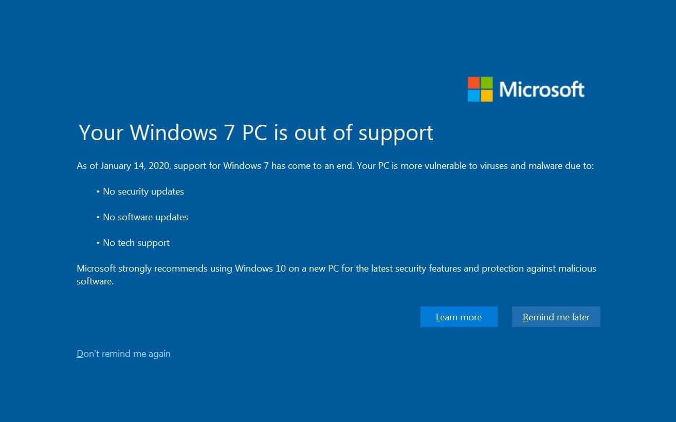 How To Disable The Windows 7 Out Of Support Message - roblox ending support for windows 7