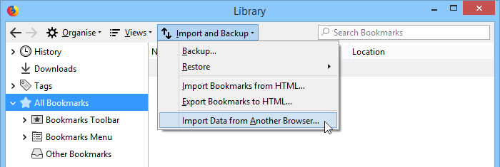 import another browser