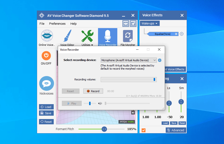 set up av voice changer software for mac chrome