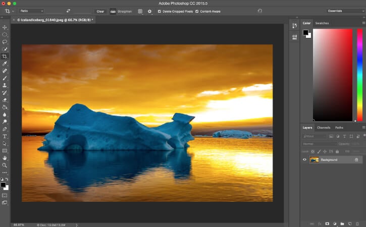 Main screen of Adobe Photoshop