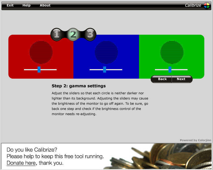 Calibrize gamma settings