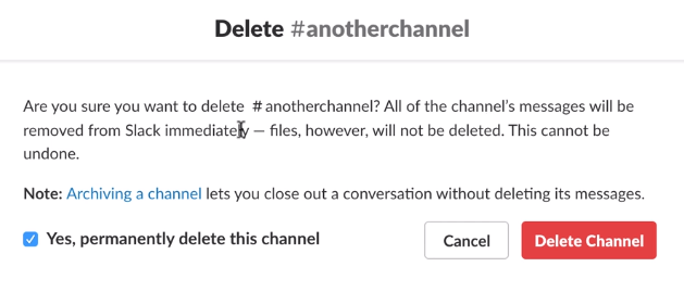 Delete Channel button slack how to edit, delete or archive a channel