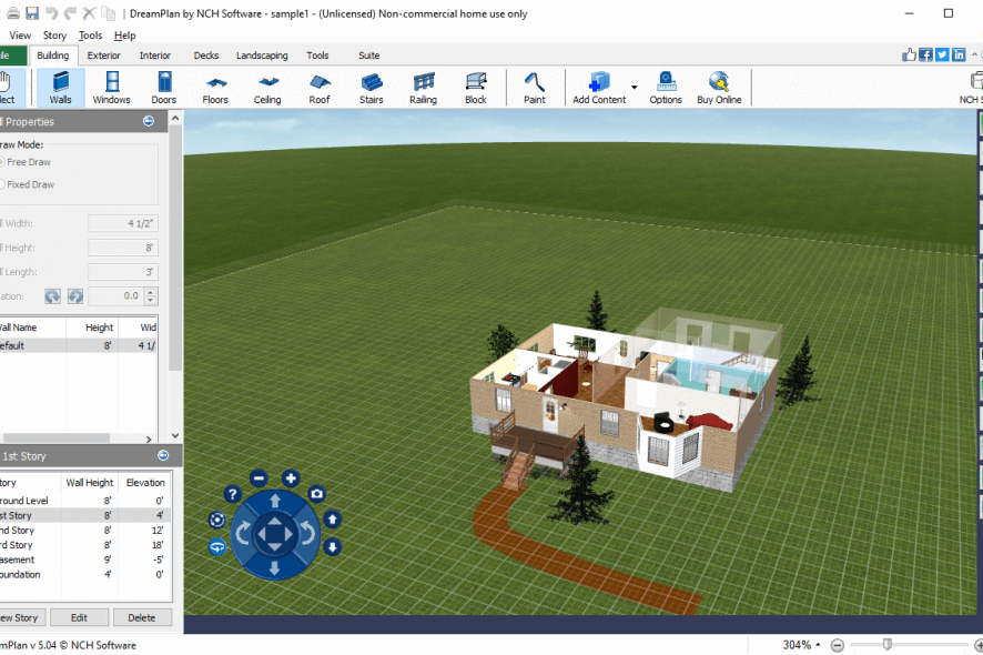 DreamPlan main window