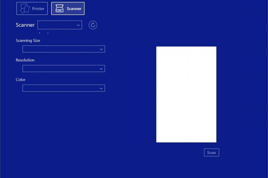 Epson Print and Scan scanning section