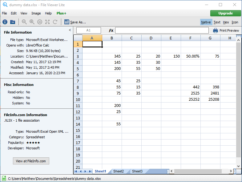 File Viewer Plus microsoft excel file not loaded completely