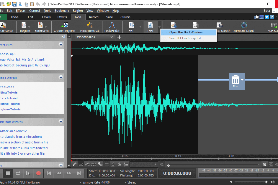 wavepad audio editor initial release