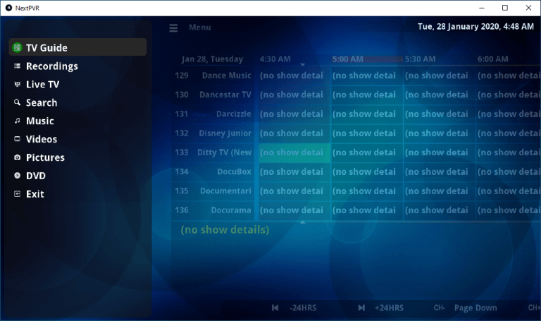 6 Best Record TV Software For Windows PC 2024 Guide   NextPVR Main Menu 768x455 