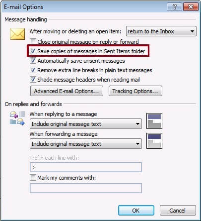 Windows Live Mail settings