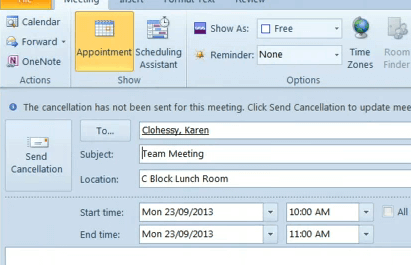 Send cancellation button outlook how to cancel meeting without notification