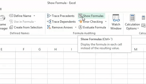 Show formulas button excel spreadsheet not automatically calculating