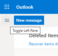 outlook show declined meetings toggle left pane button