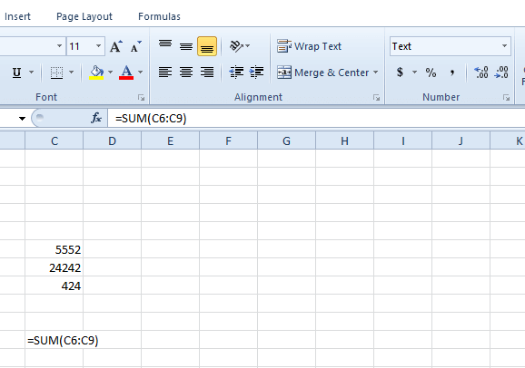A Text format cell excel spreadsheet not automatically calculating