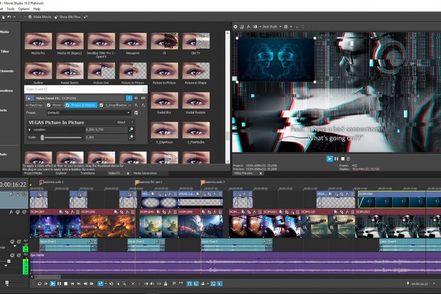 VEGAS Movie Studio video editing software