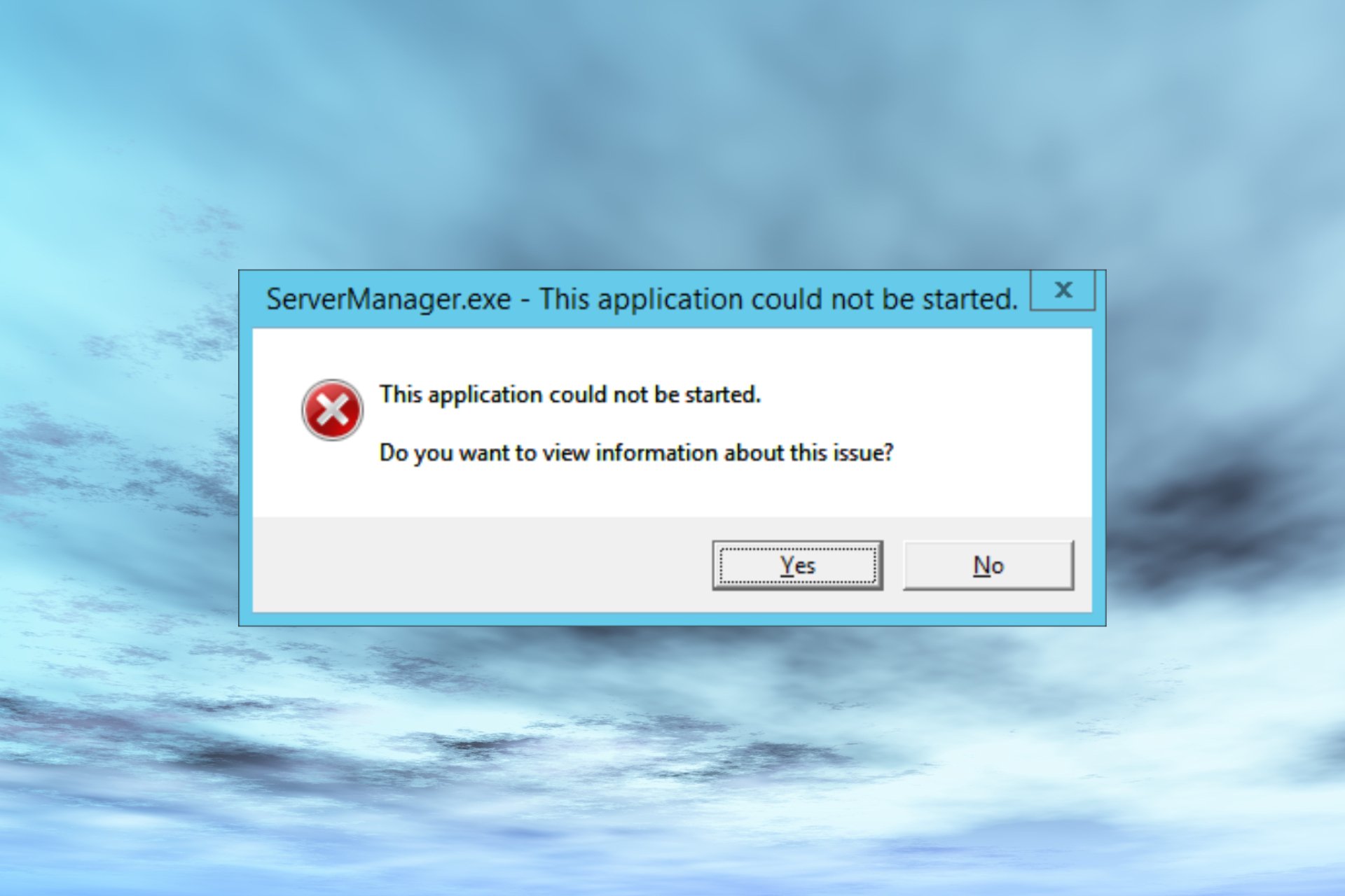Windows Server Manager failed to start