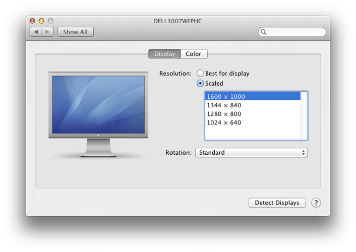 macbook screen is zoomed in change resolution 