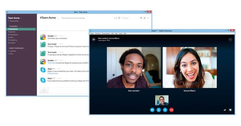 integrate Skype and Slack