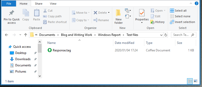 Use file explorer to open TAG file.