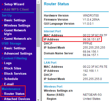 public router IP address