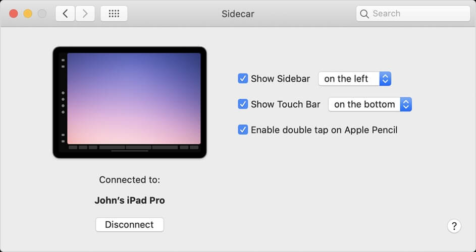 how to extend macbook screen to ipad sidecar options