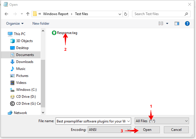open tag file notepad