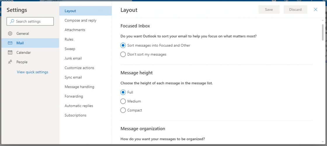 Settings window outlook how to leave a vacation message