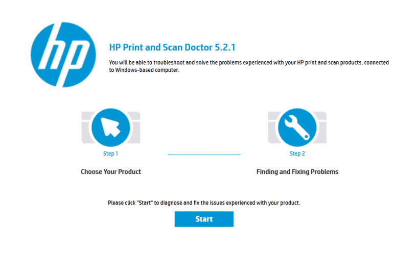 HP Print and Scan Doctor printer error compact display heavy