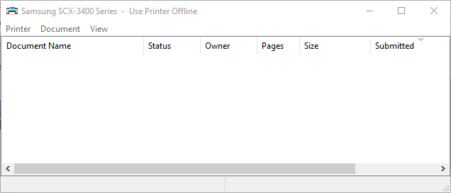 Print Queue window printer error documents waiting